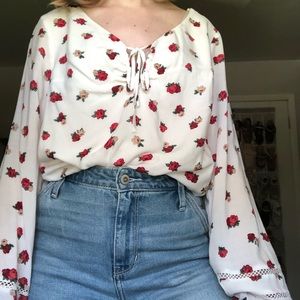 Floral long sleeved blouse